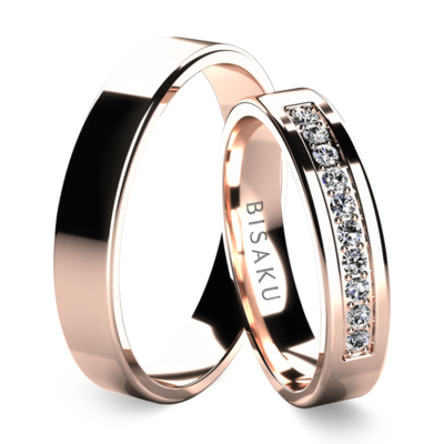 Wedding rings rose gold Asha