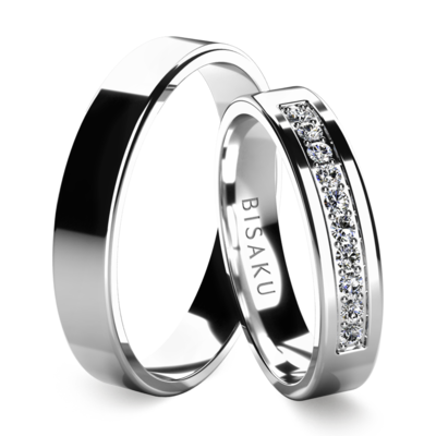 Wedding rings white gold Asha