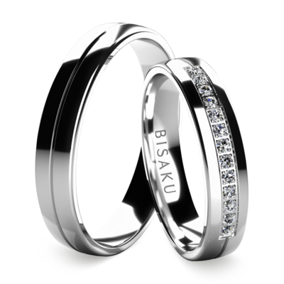 Wedding rings white gold Elowen