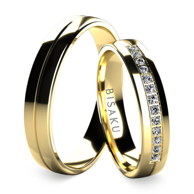 Wedding rings yellow gold Elowen