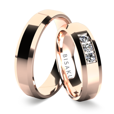 Wedding rings rose gold Domino