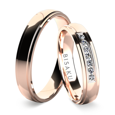 Wedding rings rose gold Beryl