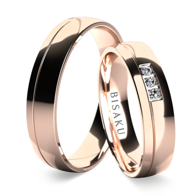 Wedding rings rose gold Timber