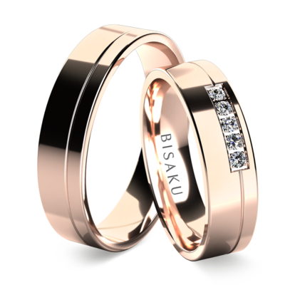 Wedding rings rose gold Canna