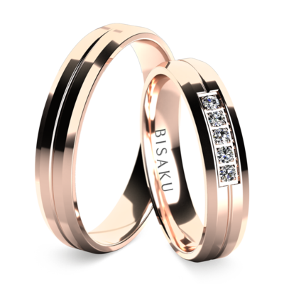 Wedding rings rose gold Adeline