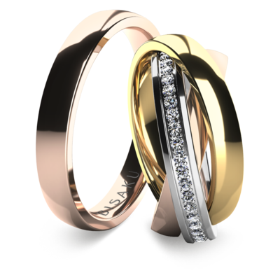 Wedding rings rose gold TrinityII