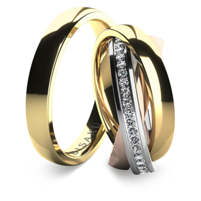 Wedding rings yellow gold TrinityII