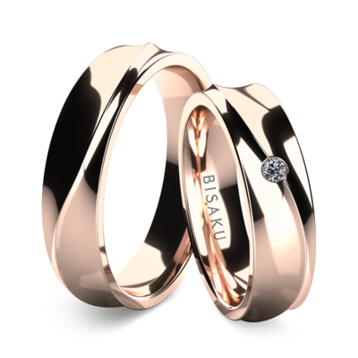 Wedding rings rose gold Wave