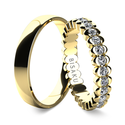 Wedding rings yellow gold Ezra