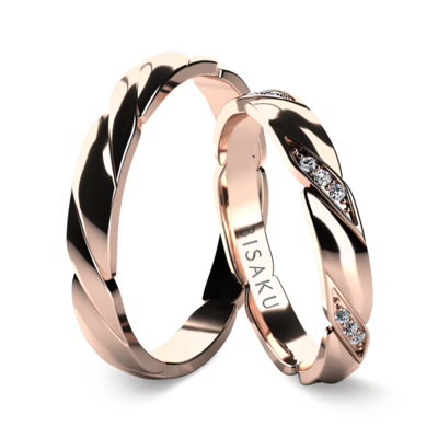 Wedding rings rose gold Amaryllis