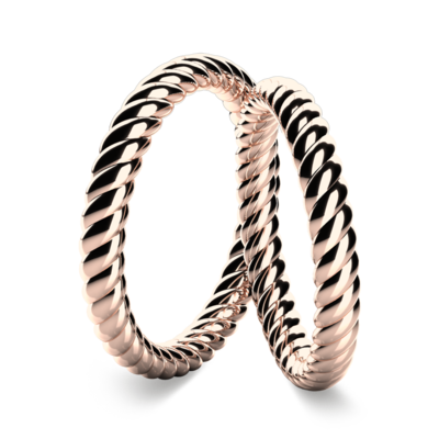 Wedding rings rose gold Solid