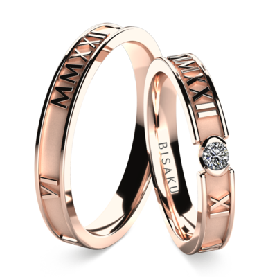 Wedding rings rose gold Timea
