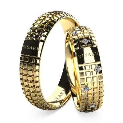 Wedding rings yellow gold Cubic