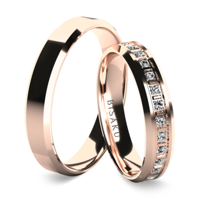 Wedding rings rose gold Lilac