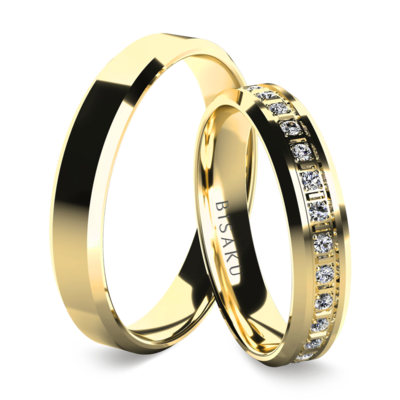 Wedding rings yellow gold Lilac