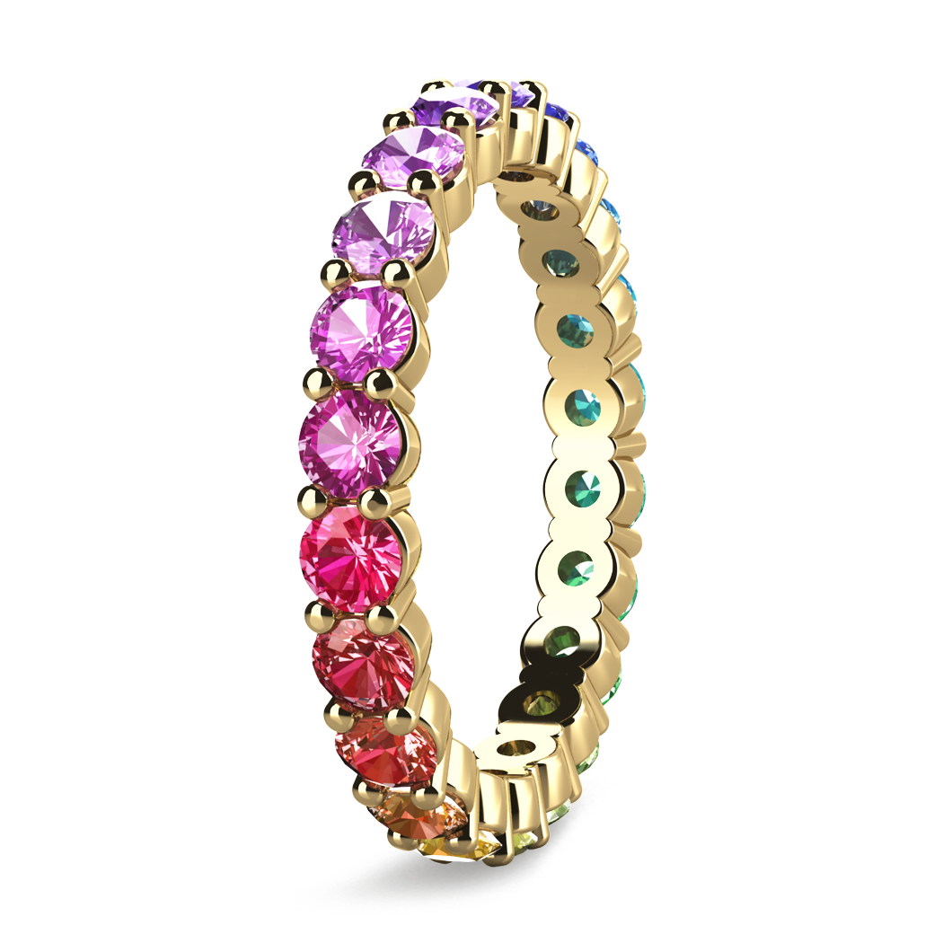Rainbow sapphires ring